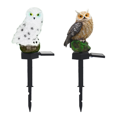 Lumière actionnée solaire 2700K blanc chaud doux du jardin LED Owl Light Lawn Decoration Waterproof