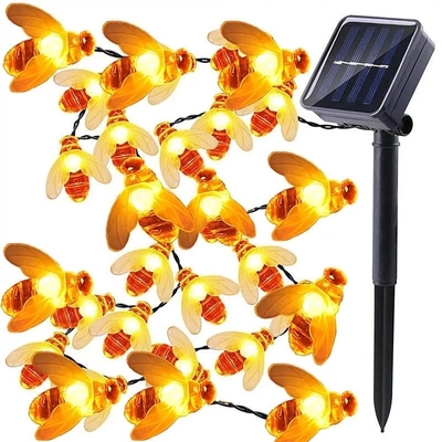 Honey Bee Fairy String Lights actionné solaire 20 LED pour le jardin extérieur