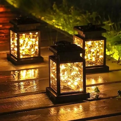 Lumières extérieures imperméables accrochantes de palais de Garland Fairy Solar Garden Courtyard de décoration de fleur de lampe de lanterne