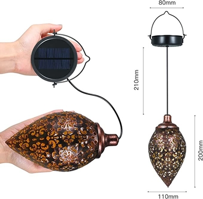 Lanterne forgée par métal solaire imperméable solaire extérieur accrochante de lumière de jardin de la lumière IP44 rétro
