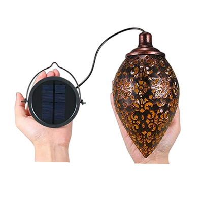 Lanterne forgée par métal solaire imperméable solaire extérieur accrochante de lumière de jardin de la lumière IP44 rétro