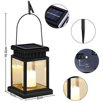 Lumière accrochante LED imperméable extérieure de bougie de jardin solaire sans flammes