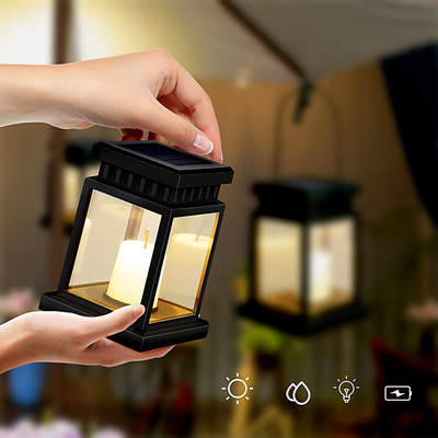 Lumière accrochante LED imperméable extérieure de bougie de jardin solaire sans flammes