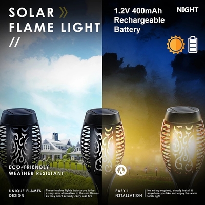 Lumière solaire imperméable de clignotant extérieure de la lampe-torche solaire LED de flamme de 12LED 33LED