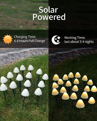 les lumières actionnées solaires de ficelle de 2700K IP55 LED/répandent les lumières solaires de jardin épousant la décoration de fête