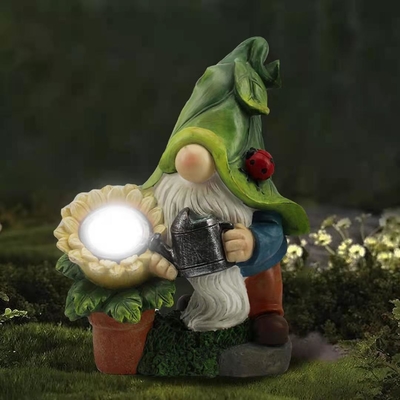Les métiers légers solaires de décoration de jardin imperméabilisent la statue animale de lumière de l'ornement LED de résine