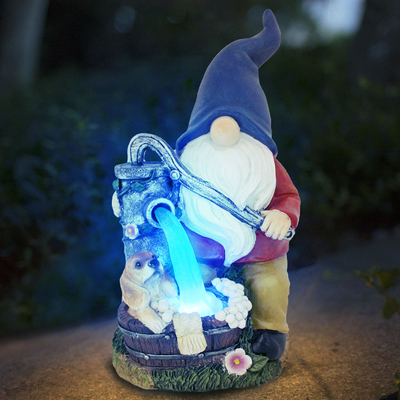 Les métiers légers solaires de décoration de jardin imperméabilisent la statue animale de lumière de l'ornement LED de résine
