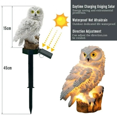 Noël actionné solaire imperméable du jardin LED Owl Animal Lawn Ornament Unique