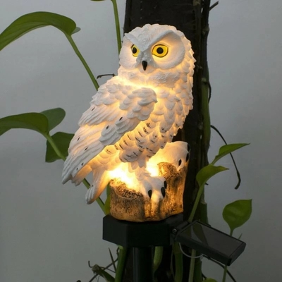 Noël actionné solaire imperméable du jardin LED Owl Animal Lawn Ornament Unique