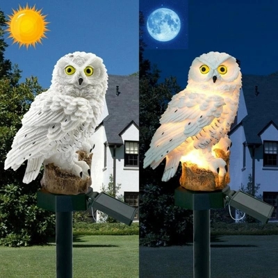 Noël actionné solaire imperméable du jardin LED Owl Animal Lawn Ornament Unique
