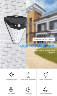 Grande lumière actionnée solaire grande-angulaire 2700K de mur de 42led LED pour la cour de jardin
