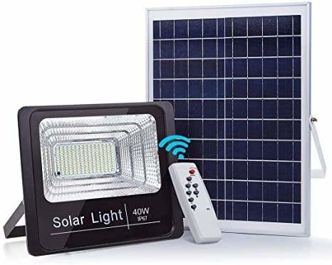 Réverbère solaire de LED 40w d'inondation de lumière de la Manche solaire extérieure de garage avec à télécommande