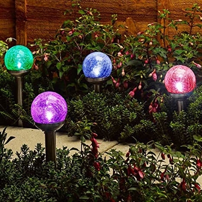 L'anti jardin solaire de la boule LED en verre de fente allume la lumière 5V de cricket de rue