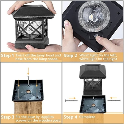 Lumières actionnées solaires actionnées solaires de chapeau de courrier de plate-forme de place imperméable de Post Cap Lights de barrière