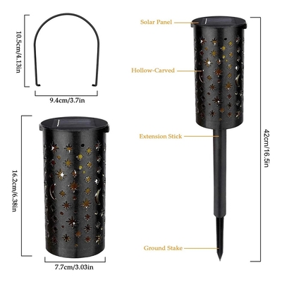 Lanternes solaires de cavité de fer pour la rétro décoration légère IP66 de chemin de terrasse de lune extérieure d'étoile