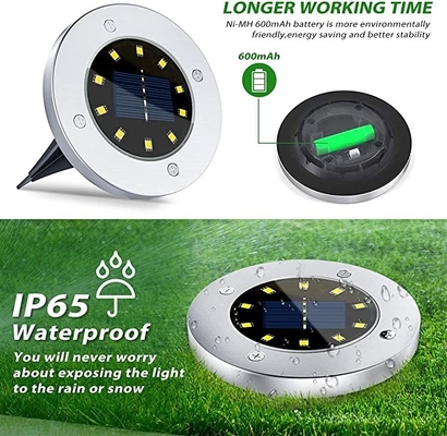 Le jardin solaire d'IP67 LED allume la lumière souterraine menée solaire de C.C 6V 10 LED