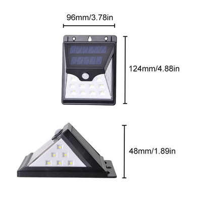 Capteur de mouvement actionné solaire infrarouge IP65 180° de lumière de mur de 22 LED LED