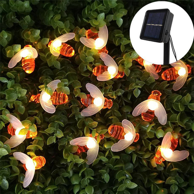 Quirlandes électriques solaires actionnées solaires extérieures d'abeille de lumières de ficelle de LED 5M/9M
