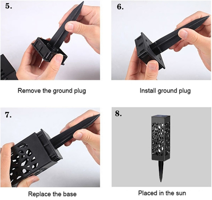 Le jardin solaire décoratif durable d'IP65 LED allume la lumière 1.2v 6000K de chemin de cavité de yard de pelouse