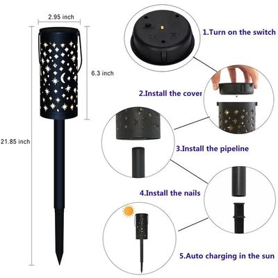 Les lumières solaires décoratives imperméables de jardin de LED tiennent le premier rôle la lumière 6000K de cavité de lune