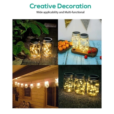 quirlandes électriques actionnées solaires de 2700K LED pour le changement de Mason Jar Lid Insert Color extérieur