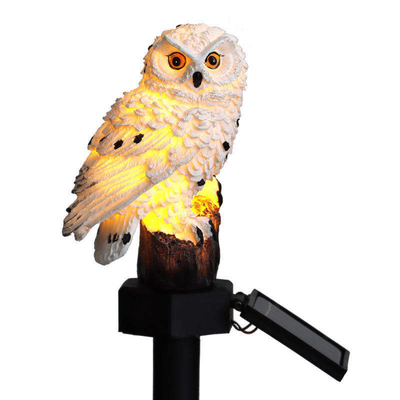 La lumière solaire en plastique blanche chaude ouvre des lumières de pelouse font du jardinage Owl Lights 2700K IP55