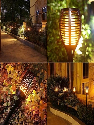 La torche solaire de flamme de jardin extérieur allume les torches actionnées solaires de 96pcs LED LED