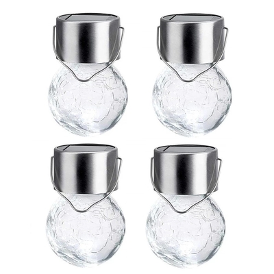 Lustre imperméable de boule en verre de décoration de lumière solaire du craquement IP65