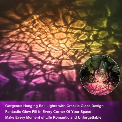 Lustre imperméable de boule en verre de décoration de lumière solaire du craquement IP65