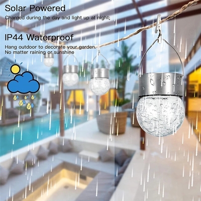 Lustre imperméable de boule en verre de décoration de lumière solaire du craquement IP65