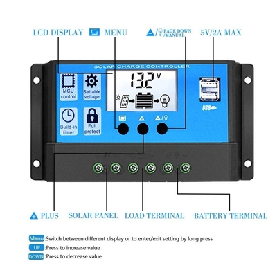 contrôleur solaire Discharge Regulator 12V 24V 1920W de charge de 30A PWM pour des batteries au lithium