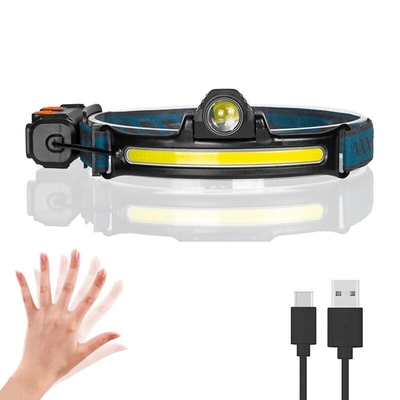 Lampe frontale à induction Rechargeable par USB Zoom COB LED lampe frontale batterie intégrée lampe de poche multifonction 6 Modes lampe frontale